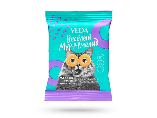 Лакомство Веселый Мур-р-рмелад для кошек с инулином, 6г