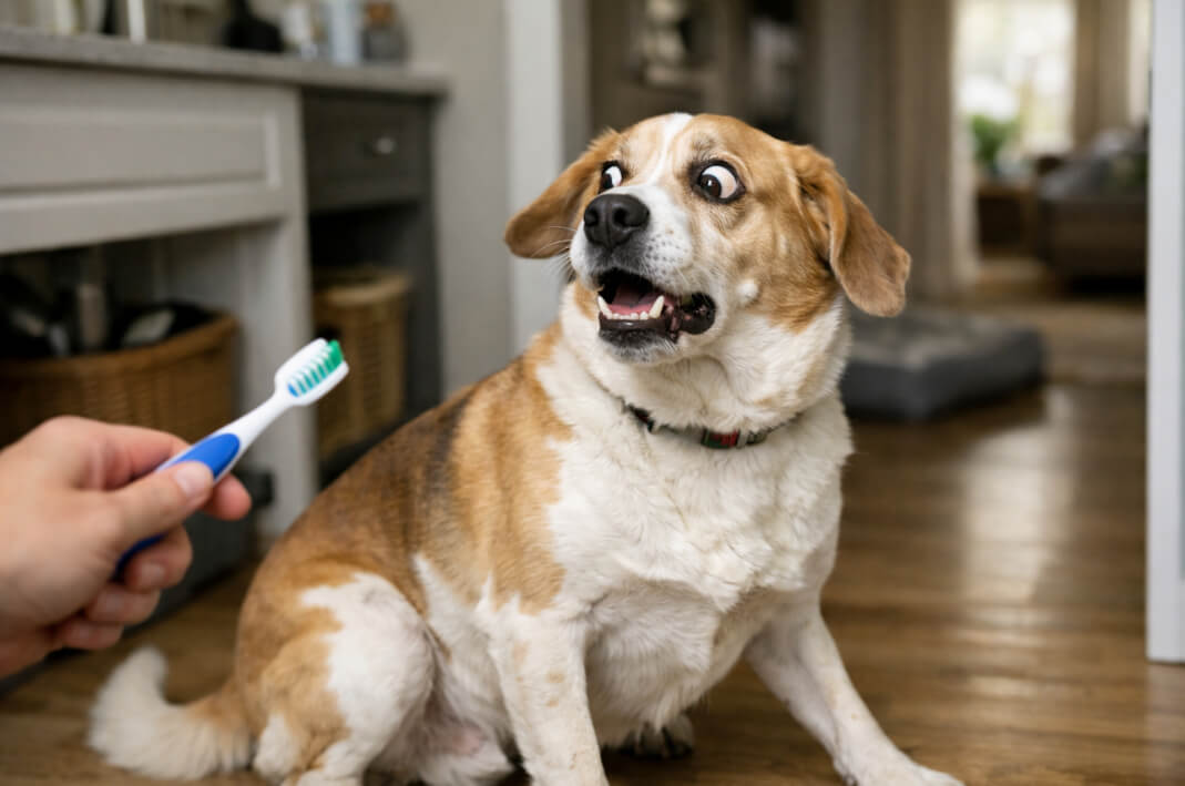 Как почистить зубы собаке