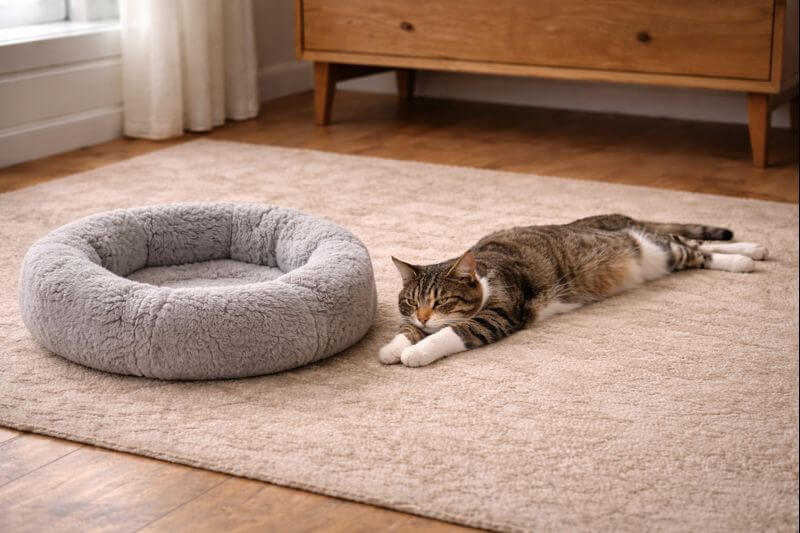 Как приучить кота к лежанке