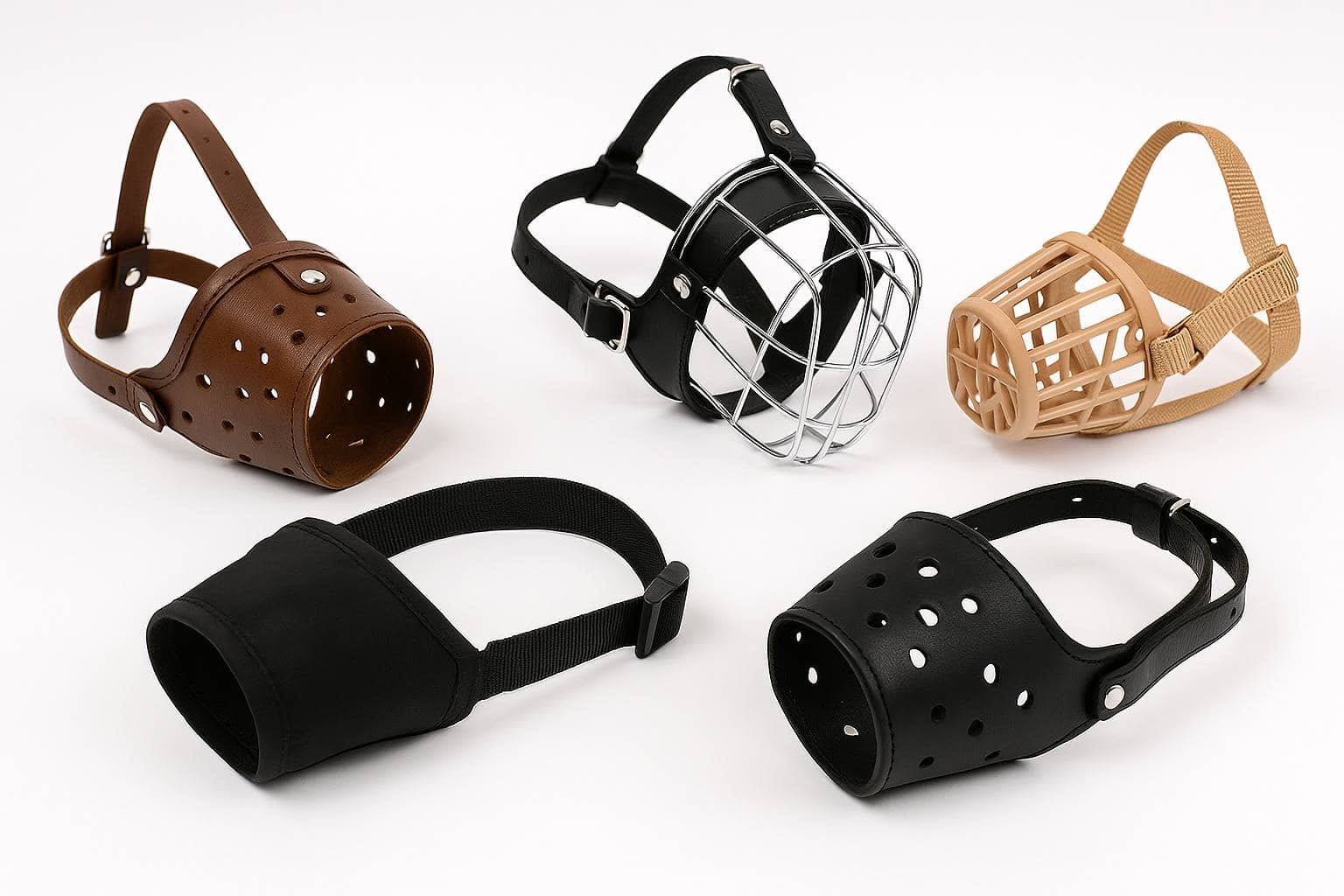Виды намордников: какую конструкцию и материал выбрать