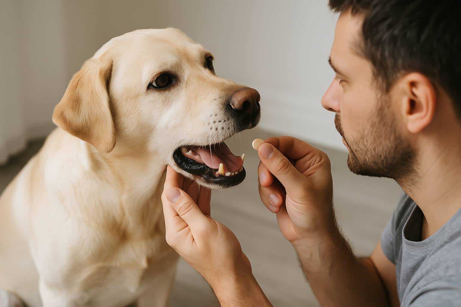 Как дать собаке таблетку