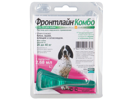Капли Фронтлайн Комбо L 2,68 мл (20 - 40), Берингер Ингельхайм