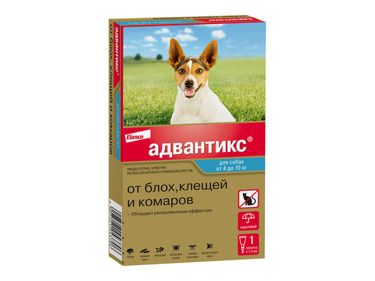 Капли Адвантикс-100 д/с 4-10кг, упаковка 1 пипетка, Байер*