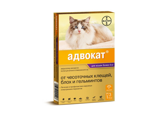 Капли Адвокат д/к 4-8 кг /1 пип./Байер/