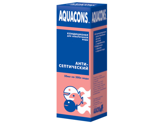 Акваконс 50мл антисептический кондиционер д/воды, 2601, 10шт.упак, Зоомир