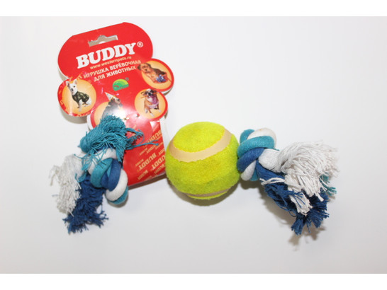 Игрушка д/с Апорт Мяч на веревке + 2 узла 30см, R0057