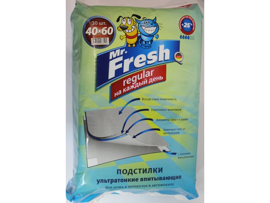 Пеленка 40*60 см М.Фреш РЕГУЛЯР для ежед.прим./F208/30 шт.упак/Неотерика/6 уп.кор/