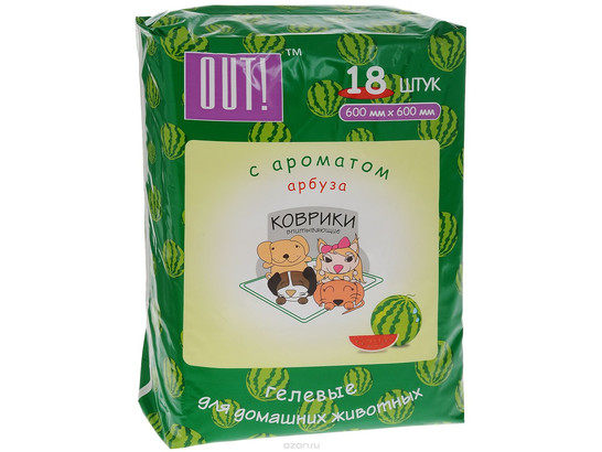 Пеленка 60*60 см с клеевым слоем с ароматом Арбуза OUT! /18 шт.упак/