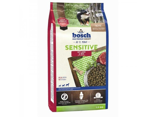 Bosch Sensitive с ягнёнком и рисом сухой корм для собак 1кг