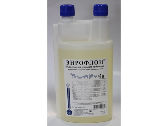 Энрофлон 10% 1л оральный /ВИК/10 фл.упак/