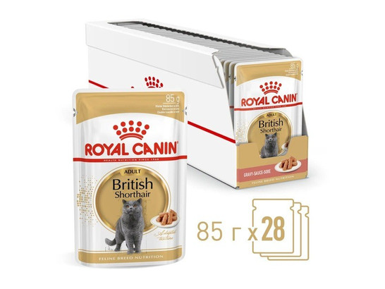 Royal Canin для кошек British Shorthair (Британская) Adult соус, 0.085кг, пауч