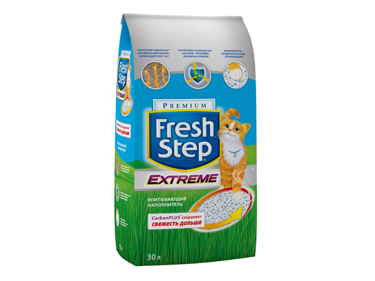 Fresh Step наполнитель впитывающий, тройной контроль запахов 15,8кг