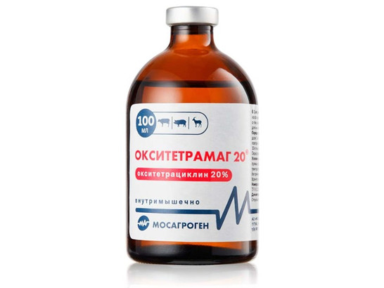 Окситетрамаг 100 мл /20% пролонг.р-р окситетрациклина/МАГ/80 фл.упак/