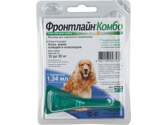 Капли Фронтлайн Комбо M (10-20) 1,34 мл, Берингер Ингельхайм