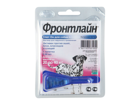 Капли Фронтлайн Спот Он д/с L 2,68 мл (20 - 40), Берингер Ингельхайм