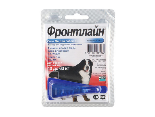 Капли Фронтлайн Спот Он д/с XL 4,02 мл (40 - 60), Берингер Ингельхайм