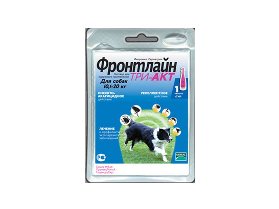 Капли Фронтлайн Три-Акт 10-20 кг M /5 пип.упак/Мериал/