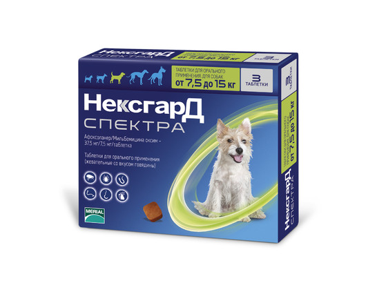 НексгарД Спектра М д/с 7,5-15 кг 1 таблетка, Берингер Ингельхайм