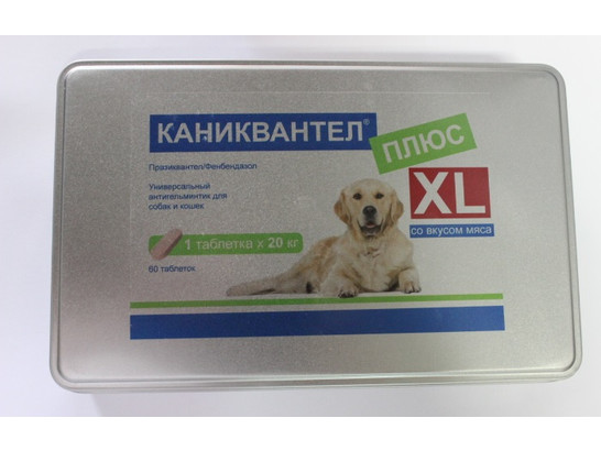 Каниквантел плюс XL 60 табл. упаковка/1 табл. на 20 кг