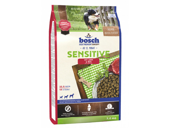 Bosch Sensitive с ягнёнком и рисом сухой корм для собак 3кг