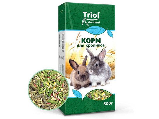Корм Триол д/кроликов 500г, 20 упак.кор.
