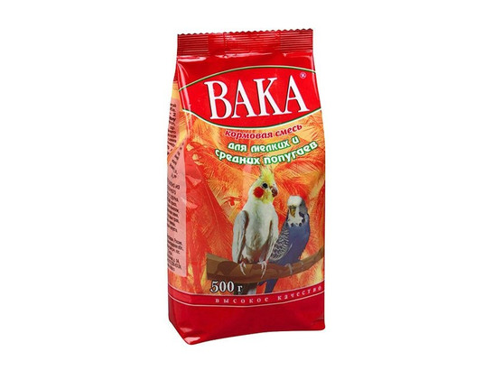 Корм Вака ВК д/мелких и средн.попугаев 500г п/п, 14шт.упак