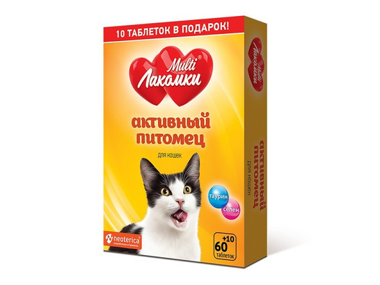 Лакомство д/к МультиЛакомки Активный питомец/L108/Неотерика/70 таб.упак/30шт. упак