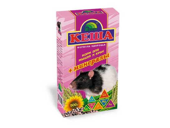 Корм Кеша д/крыс и мышей 500г МИНЕРАЛЫ, 28шт.упак