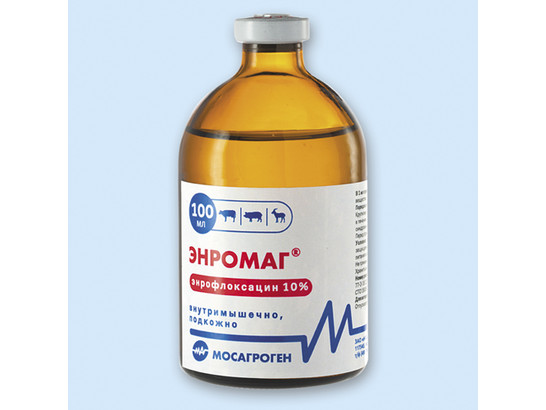 Энромаг 100 мл 10%/ р-р энрофлоксацина/МАГ/80 шт.упак/