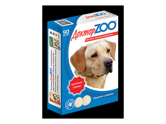 Витамин Доктор Зоо д/с 90 табл., здоровая собака, водоросли, 1шт (6шт.упак.)