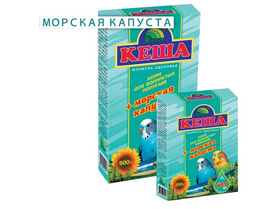 Корм Кеша д/попугаев 500г МОРСК. КАПУСТА, 28шт.упак