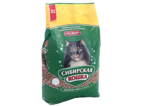 Наполнитель Сибир.Кошка 10л ЛЕСНОЙ, древесный, 2шт.упак