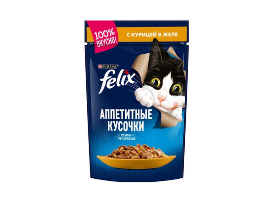 Феликс для кошек Аппетитные кусочки, 0.085кг, пауч
