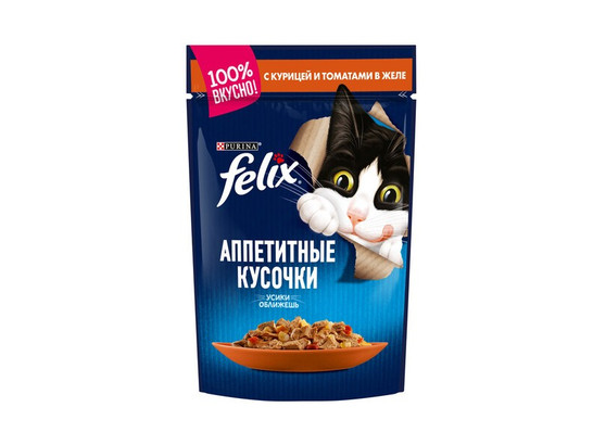 Феликс для кошек Аппетитные кусочки, 0.085кг, пауч