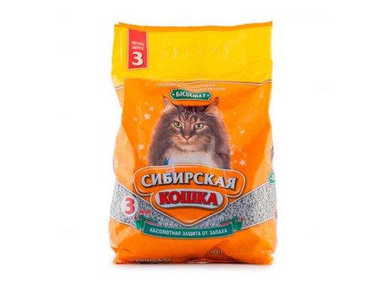 Наполнитель Сибир.Кошка 3л БЮДЖЕТ впитывающ., 4шт.упак