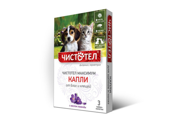 Капли ЧИСТОТЕЛ МАКСИМУМ д/щенков и д/котят /С603/Неотерика/70 уп.кор./