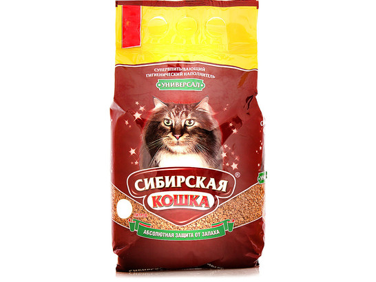 Наполнитель Сибир.Кошка 3л УНИВЕРСАЛЬНЫЙ впитывающий, 4шт.упак