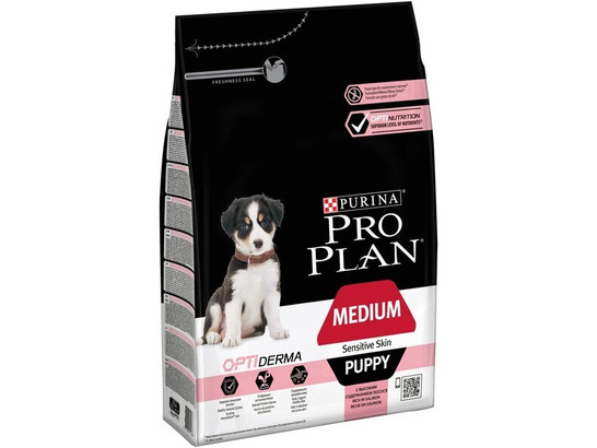 Pro Plan для щенков средних пород Medium Puppy, Чувствит.кожа, Лосось, 1.5кг