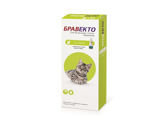 Капли Бравекто Спот Он д/к 112,5 мг 1,2-2,8 кг  /Интервет/