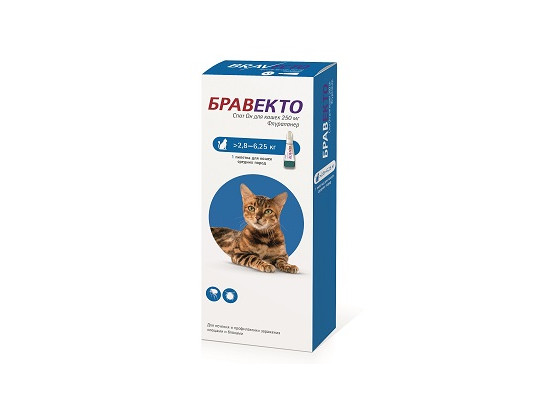 Капли Бравекто Спот Он д/к 250 мг 2,8-6,2 кг /Интервет/