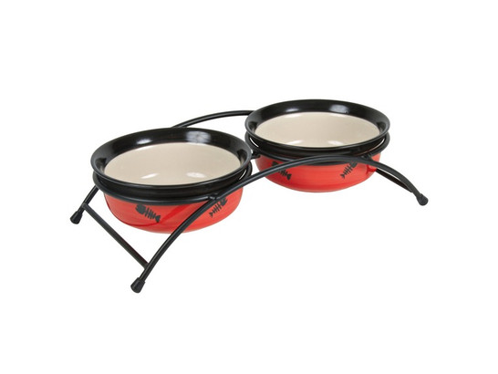 Подставка с мисками керам. Трикси 2*0,25 d 12,5cм