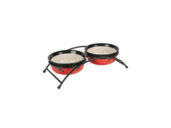 Подставка с мисками керам. Трикси 2*0,25 d 12,5cм