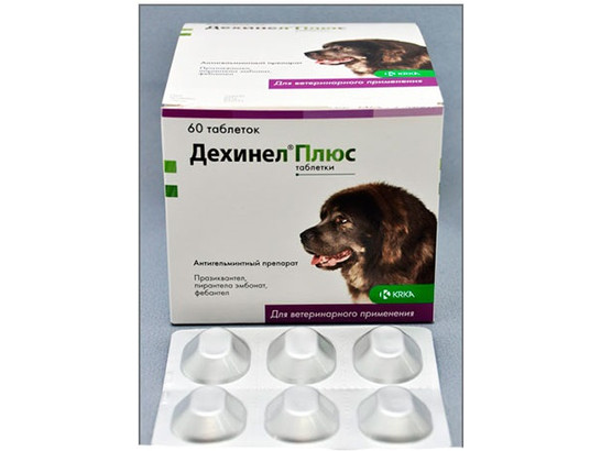 Дехинел плюс д/с XL № 60 д/с круп.пород/1таб. на 35кг/60 таб.упак.KRKA/