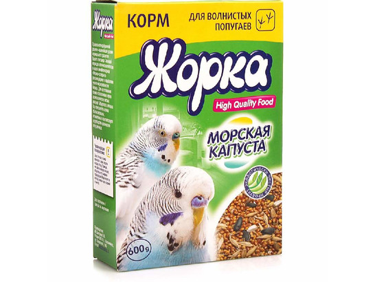Корм Жорка HQF д/волн. попугаев 600г /морская капуста12 шт.упак/