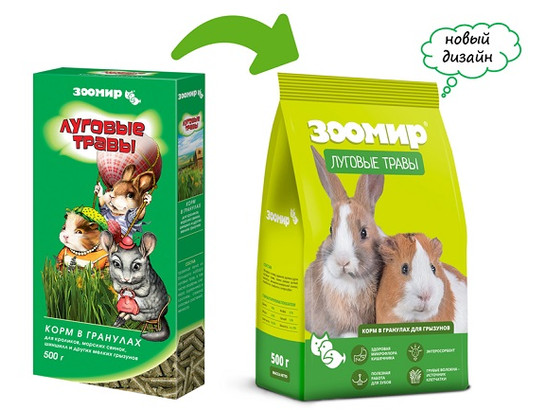 Корм Луговые травы 500г д/кроликов и грызунов, 12шт.упак., Зоомир