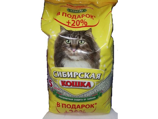 Наполнитель Сибир.Кошка 5л УЛЬТРА комкующийся, +20% АКЦИЯ, 2шт.упак