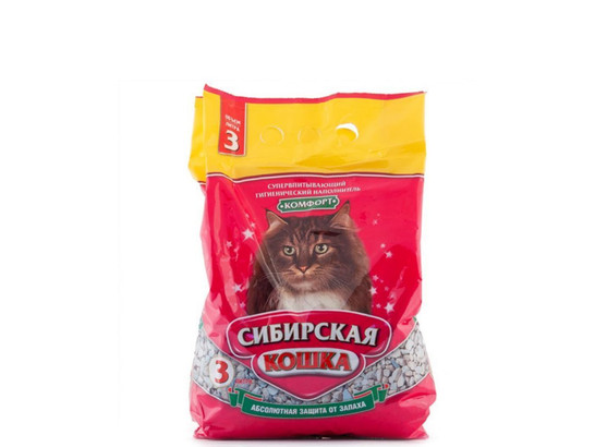 Наполнитель Сибир.Кошка 3л КОМФОРТ впитывающ. +20% АКЦИЯ, 4шт.упак