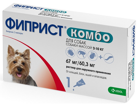 Фиприст КОМБО д/с 2-10кг 60мг/0,67мл 1 пип./KRKA/