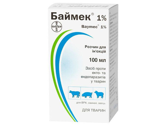 Баймек 1% инъекц. раствор 100 мл /Байер/40 фл.упак/