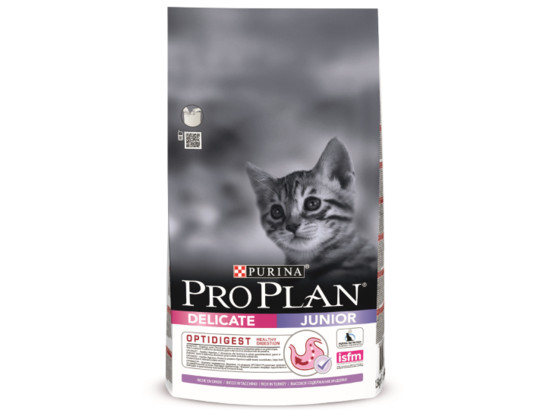 Pro Plan для котят с чувствительным пищеварением DELICATE Kitten, индейка, 10.0кг